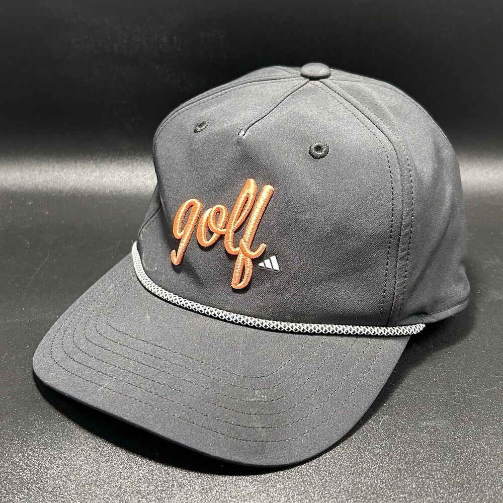 ADIDAS Golf Hat Women's One Size Solid Black Snap Back Adjustable